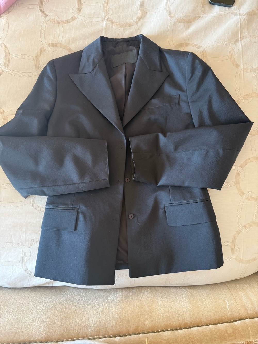 Prada Brown Satin-Lined Jacket with Black Label